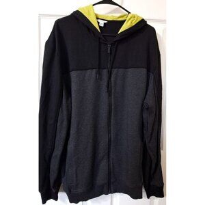 Calvin Klein XXL Zip Front Hoodie Black Yellow Long Sleeve